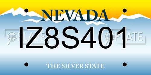 IZ8S401 Nevada License Plate