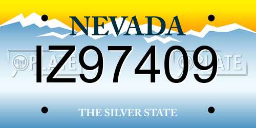 IZ97409 Nevada License Plate