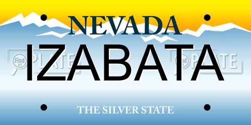IZABATA Nevada License Plate