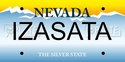 IZASATA Nevada License Plate