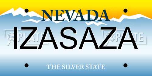 IZASAZA Nevada License Plate