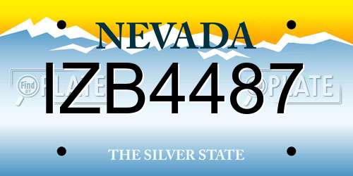 IZB4487 Nevada License Plate