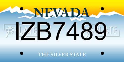 IZB7489 Nevada License Plate