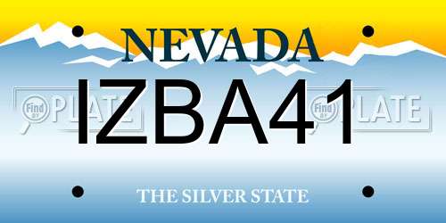 IZBA41 Nevada License Plate