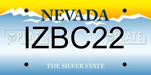 IZBC22 Nevada License Plate