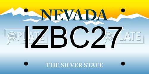 IZBC27 Nevada License Plate