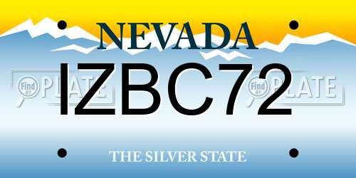 IZBC72 Nevada License Plate