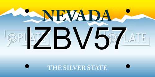 IZBV57 Nevada License Plate