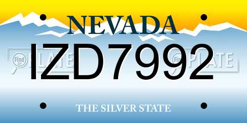 IZD7992 Nevada License Plate
