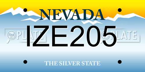 IZE205 Nevada License Plate