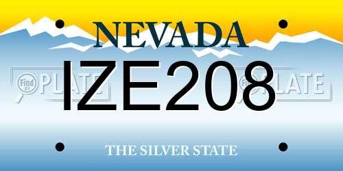 IZE208 Nevada License Plate