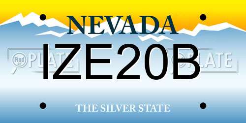 IZE20B Nevada License Plate