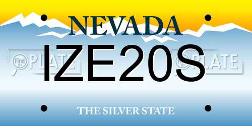 IZE20S Nevada License Plate