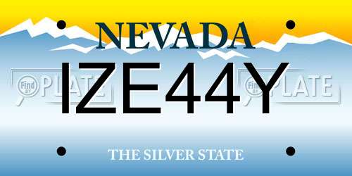 IZE44Y Nevada License Plate