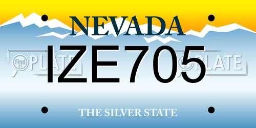 IZE705 Nevada License Plate