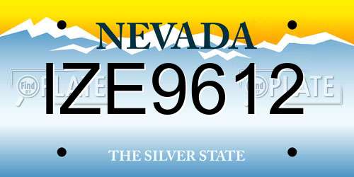 IZE9612 Nevada License Plate