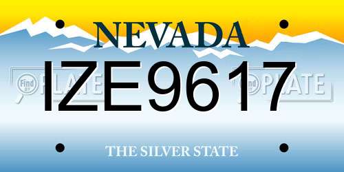 IZE9617 Nevada License Plate