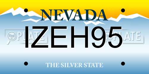 IZEH95 Nevada License Plate