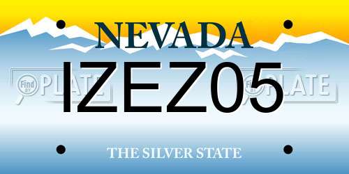 IZEZ05 Nevada License Plate