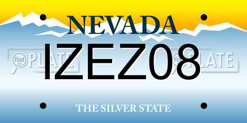 IZEZ08 Nevada License Plate