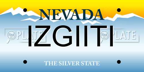 IZGIITI Nevada License Plate