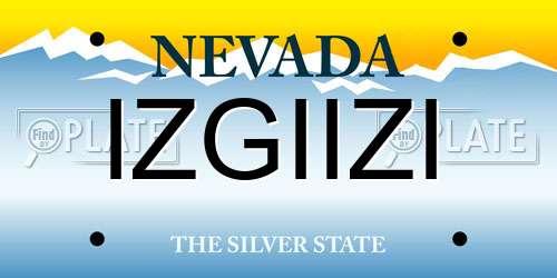 IZGIIZI Nevada License Plate