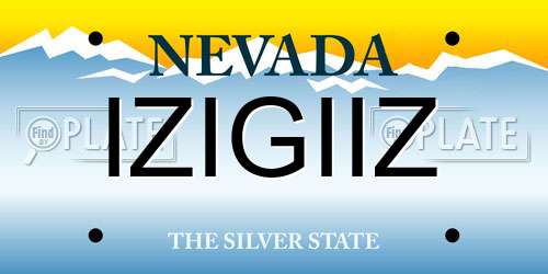 IZIGIIZ Nevada License Plate