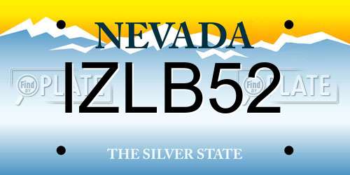 IZLB52 Nevada License Plate