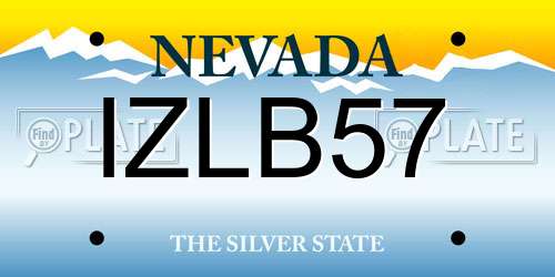 IZLB57 Nevada License Plate