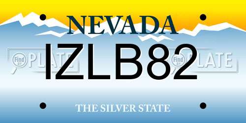 IZLB82 Nevada License Plate