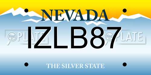 IZLB87 Nevada License Plate