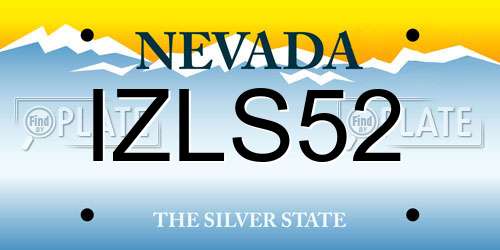 IZLS52 Nevada License Plate