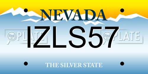 IZLS57 Nevada License Plate