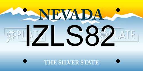 IZLS82 Nevada License Plate