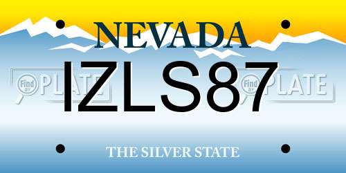 IZLS87 Nevada License Plate