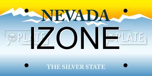 IZONE Nevada License Plate