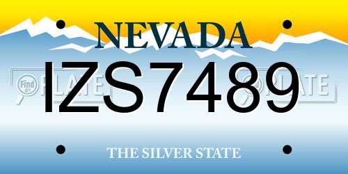IZS7489 Nevada License Plate