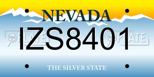 IZS8401 Nevada License Plate