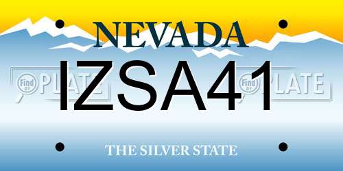 IZSA41 Nevada License Plate