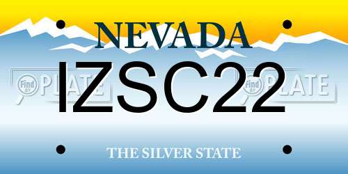 IZSC22 Nevada License Plate