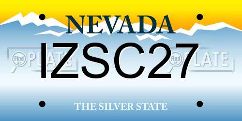 IZSC27 Nevada License Plate