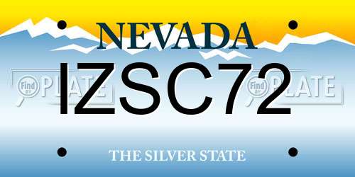 IZSC72 Nevada License Plate