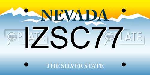 IZSC77 Nevada License Plate
