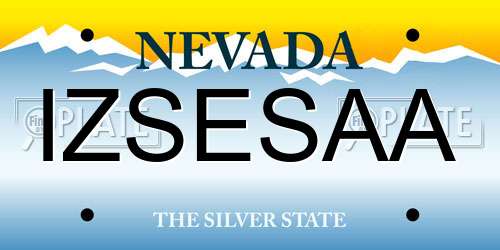 IZSESAA Nevada License Plate