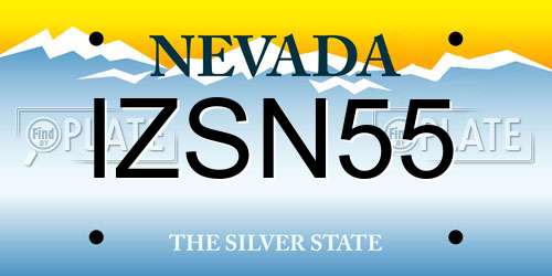 IZSN55 Nevada License Plate