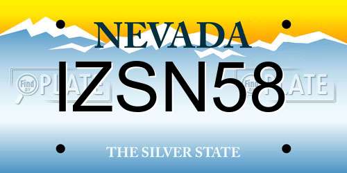 IZSN58 Nevada License Plate