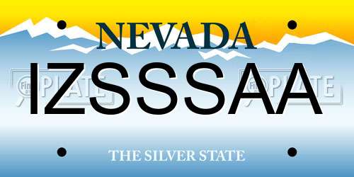 IZSSSAA Nevada License Plate