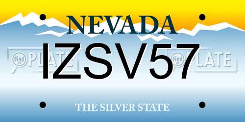 IZSV57 Nevada License Plate