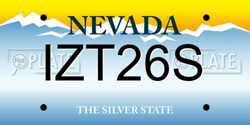 IZT26S Nevada License Plate
