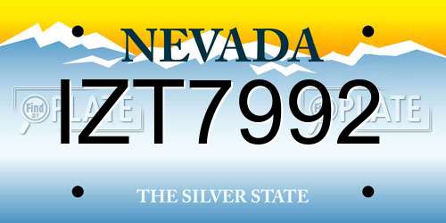 IZT7992 Nevada License Plate